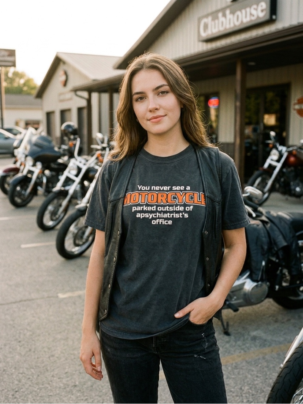 Funny Motorcycle T-Shirt Gray Mens Slogan Biker Tee No Tag Measurements 19x26